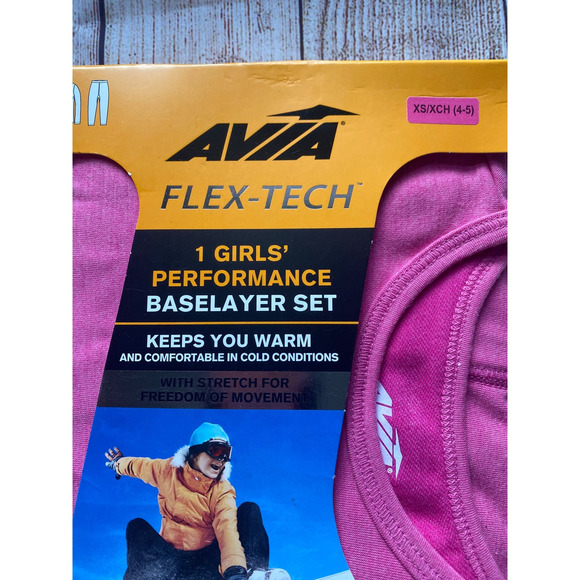 Avia Flex-Tech Performance Base Layer Set Thermal Pink Size XS 4-5 NEW - Picture 2 of 5